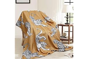 Cozy Animal Print Throws: White Tiger Plush Throw Blanket