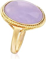 Vista 3 de Ross-Simons Lavender Jade Ring in 14kt Yellow Gold