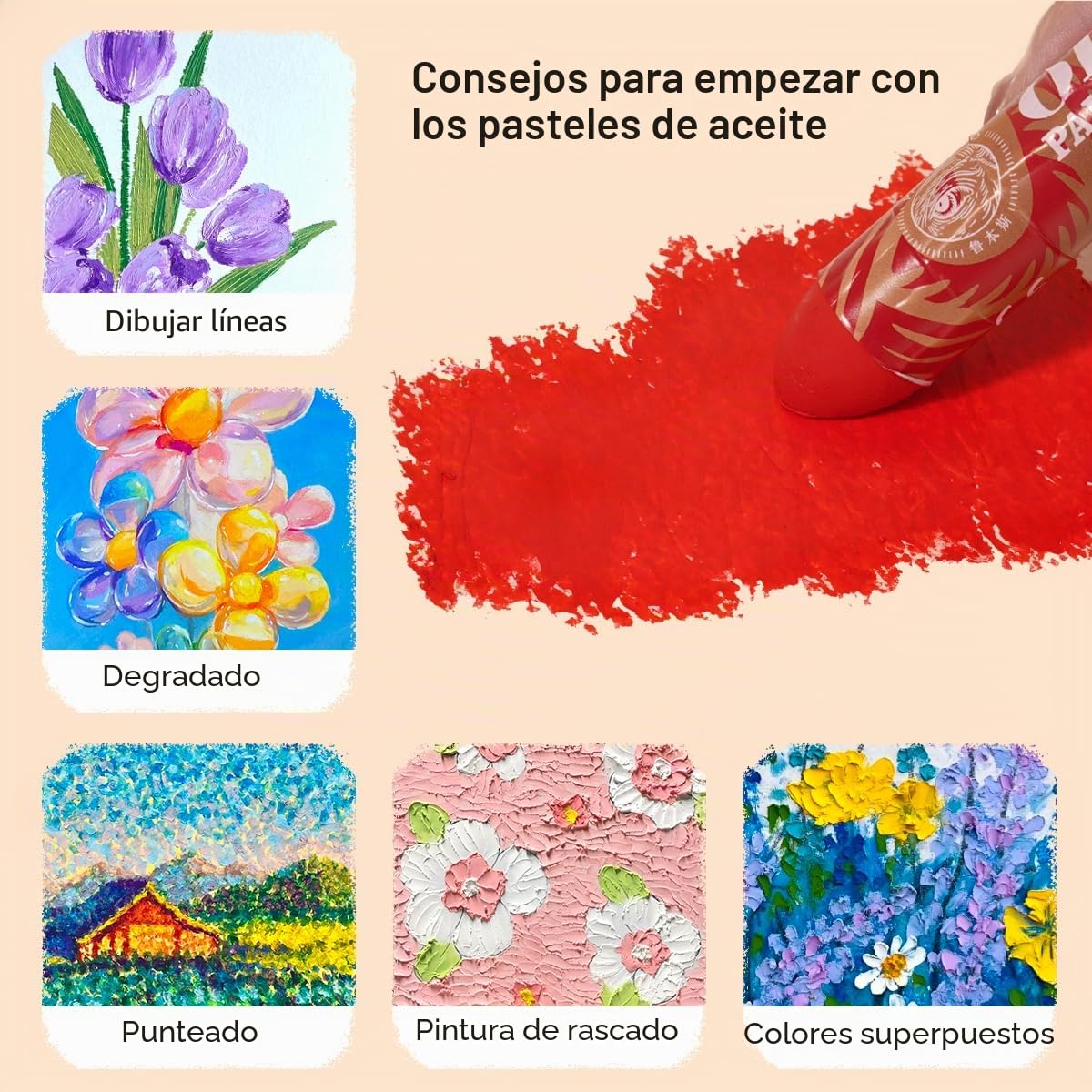 Paul Rubens Pasteles al óleo, 12 colores Super Jumbo HaiYa Artists Soft Oil Pastels Vivid and Creamy, Art Supplies for Artists, Beginners, Students, Art Painting Drawing (Set A)