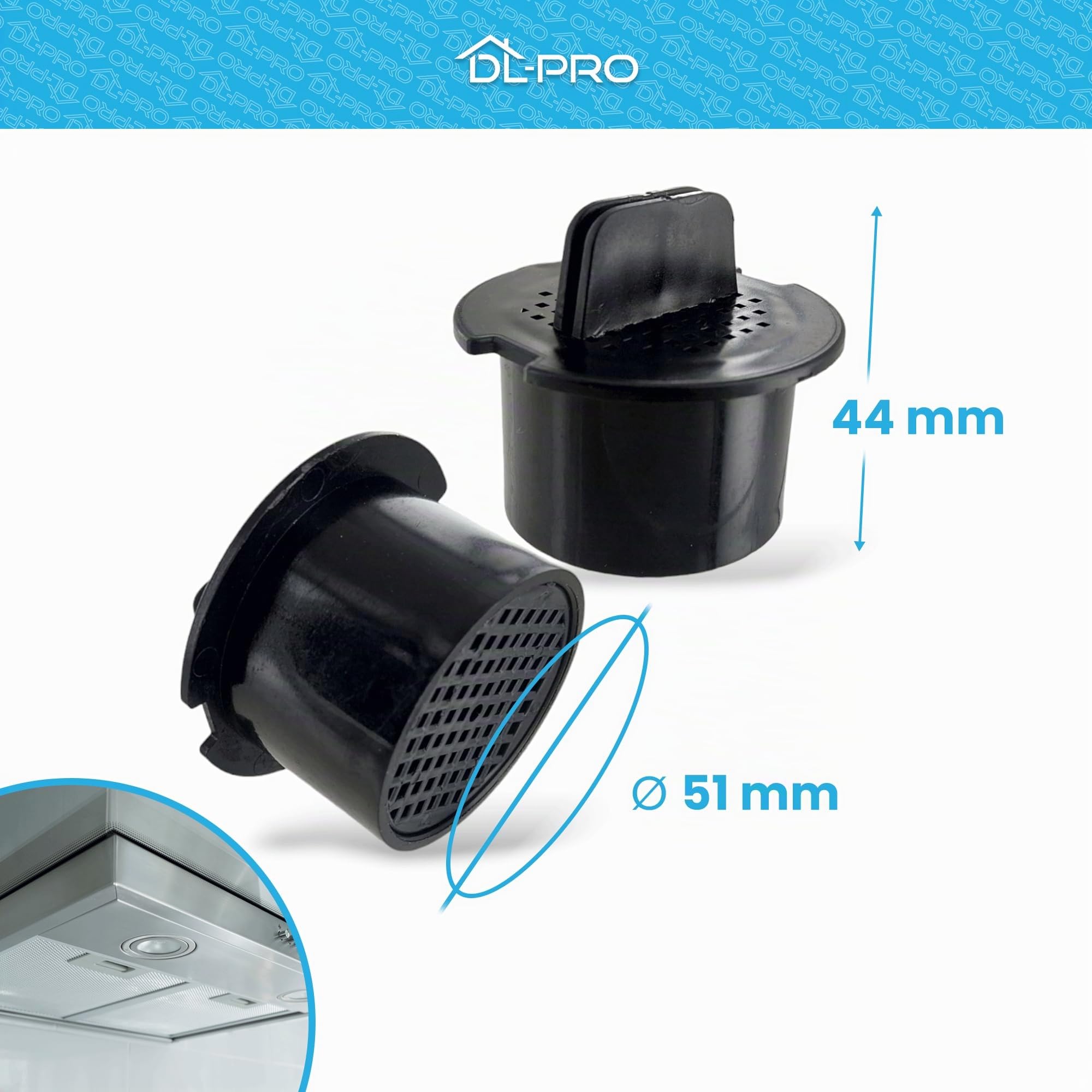 DL-pro Lot de 2 filtres à charbon actif ronds compatibles avec Liebherr 7433243 - 51 mm - Pour réfrigérateur à vin, réfrigérateur, congélateur