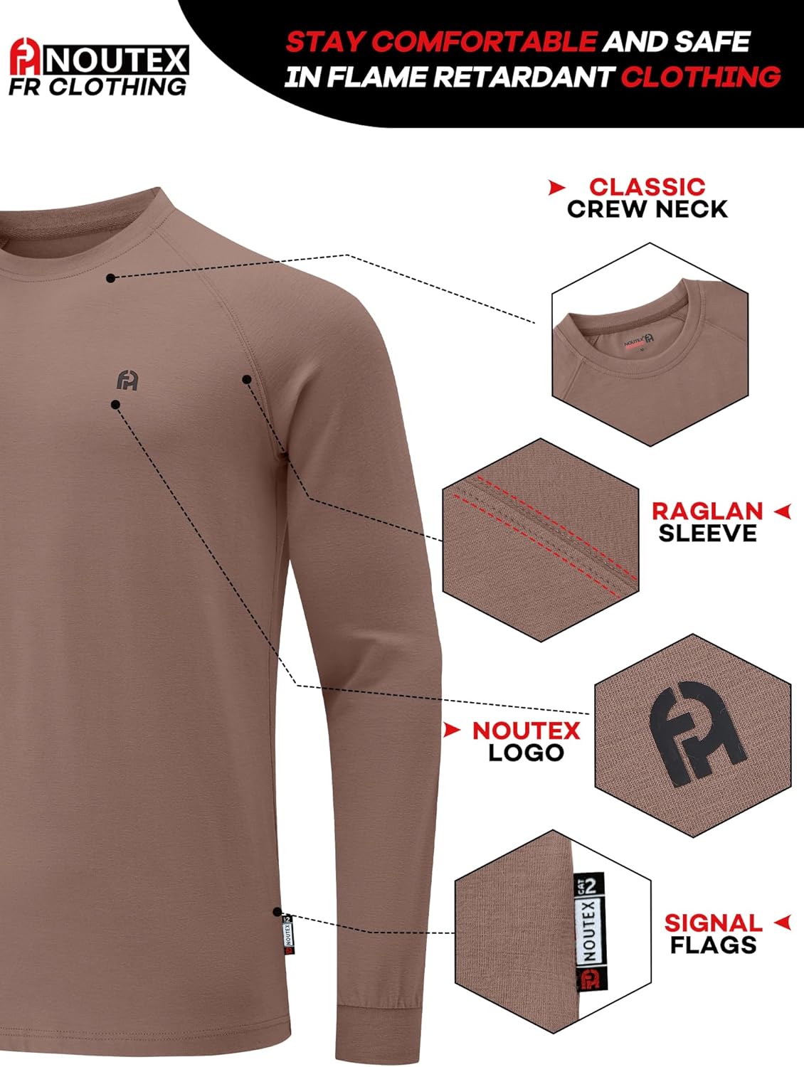 FR Shirts for Men NFPA2112 Flame Resistant Shirts 6oz Light Weight Long Sleeve Fire Retardant Shirts - Image 4