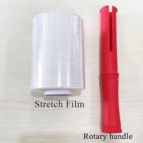 Miniatura 4 de QILIMA Película de envoltura elástica transparente industrial con mango de 5 pulgadas, calibre 80 de 1000 pies para envoltura de palés, embalaje