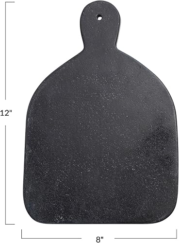Miniatura 2 de Bloomingville Tabla ancha de corte de mármol o embutidos con mango, color negro