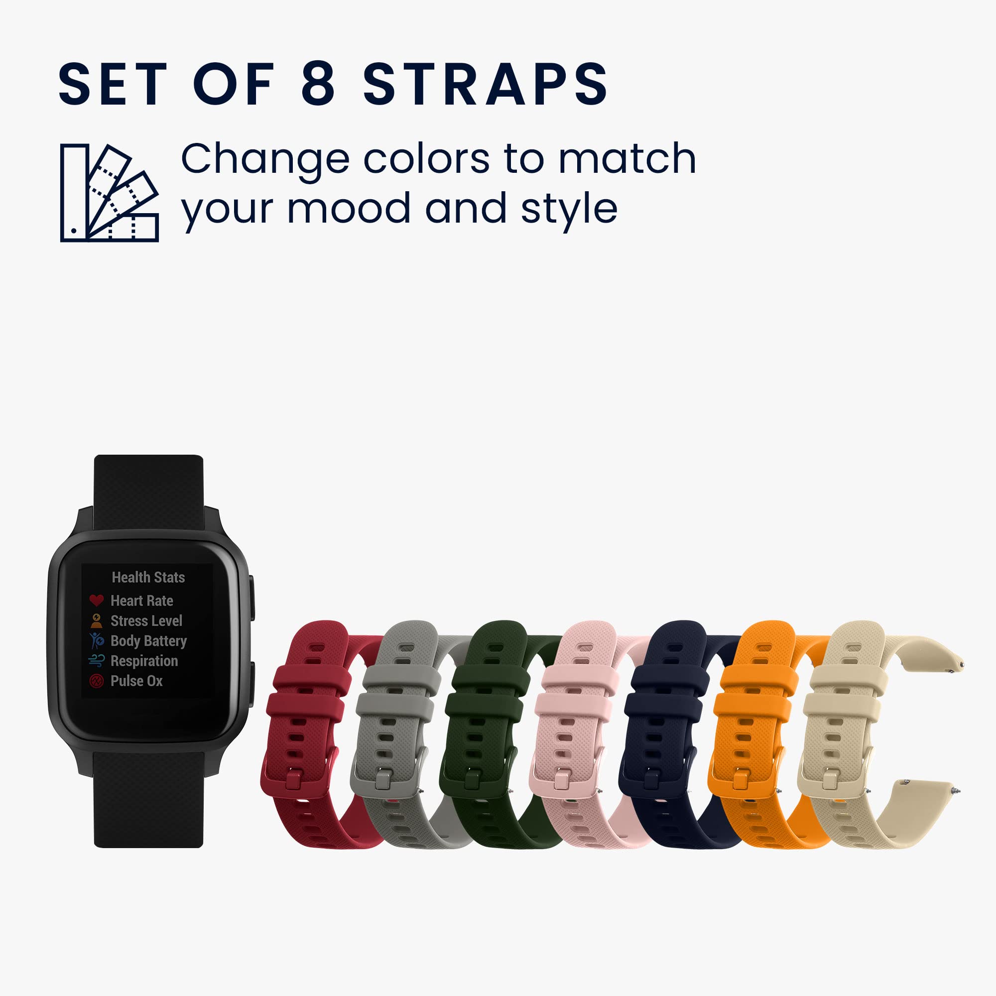 Amazon.co.jp: 8x 対応: Garmin Venu Sq Music/Sq バンド - 交換