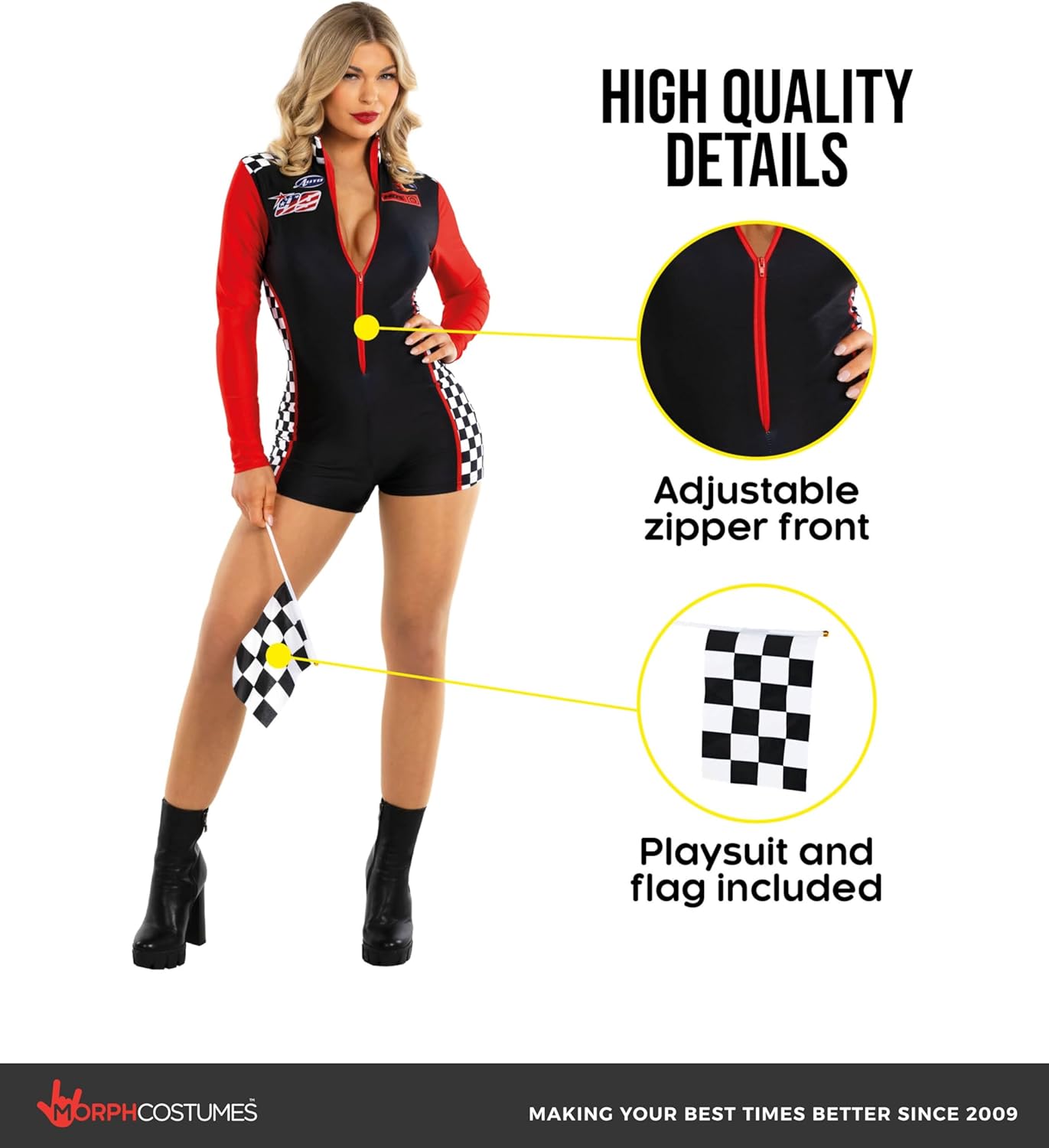 Morph Racer Costume for Women, Race Car Driver Costume Woman, Racing Costumes, Halloween Costumes For Women