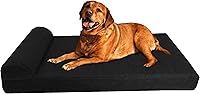 Vista 11 de Dogbed4less Cama ortopédica de espuma viscoelástica de gel prémium para perros extragrandes, forro impermeable y funda de gamuza color espresso