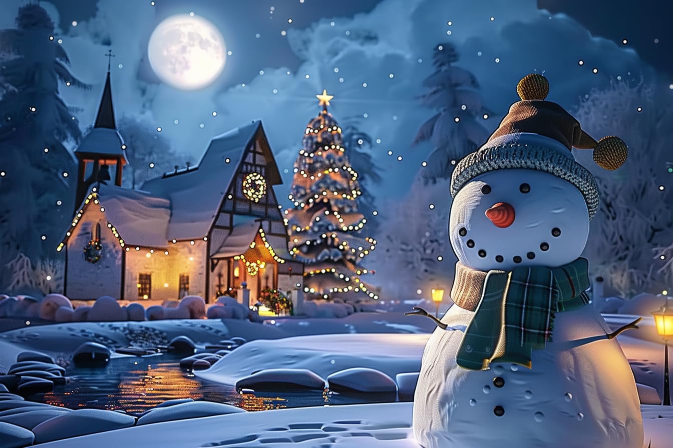 Amazon.com: Moonlight Christmas Snowman Jigsaw 120 Pieces