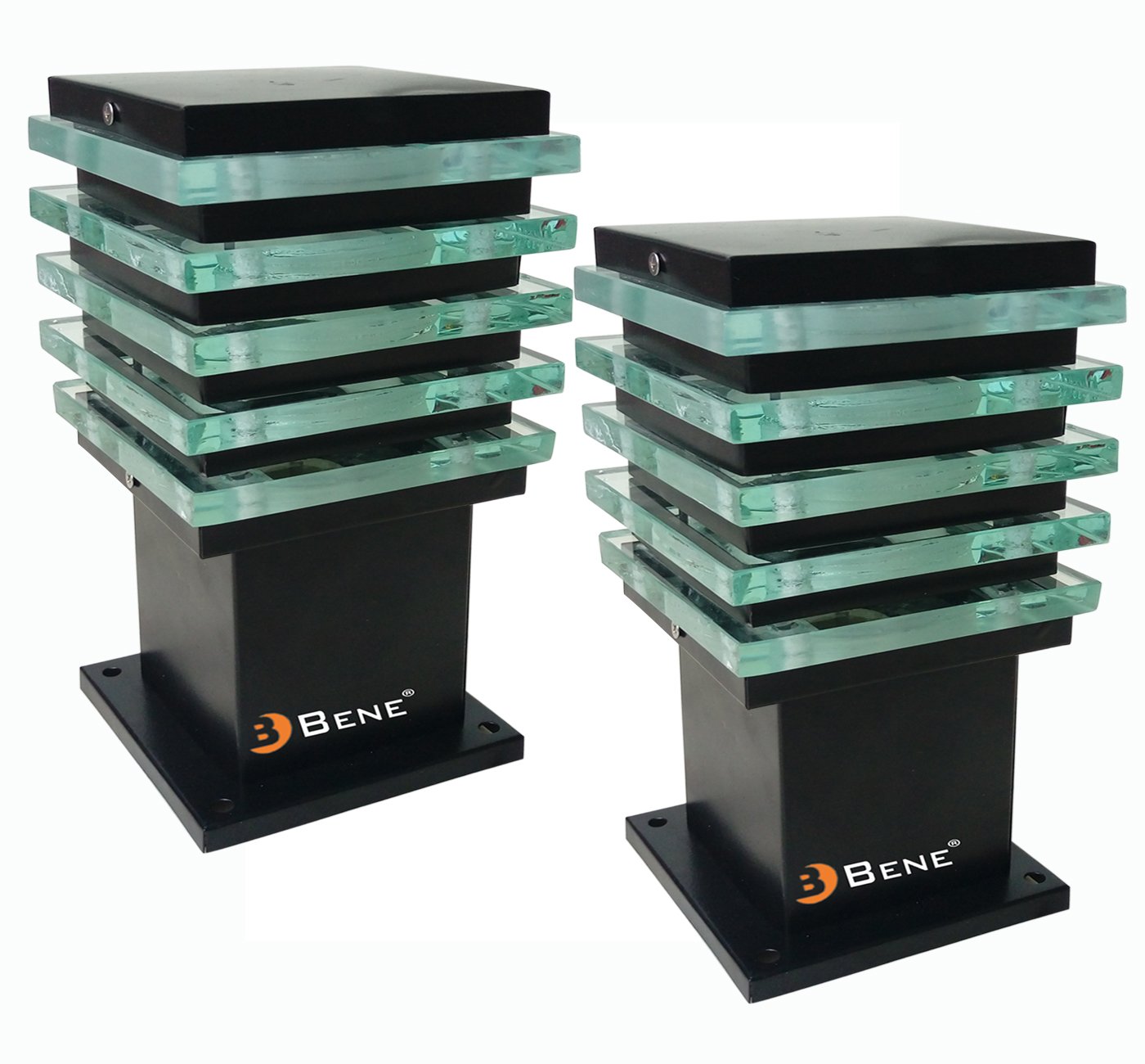 BENE Ice Cube Outdoor Lamp Without Bulb, (Black 20 Cms, Pack of 2 Pcs)