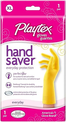 PLAYTEX HandSaver - Guantes de goma para limpieza de cocina y hogar (10 pares), XL