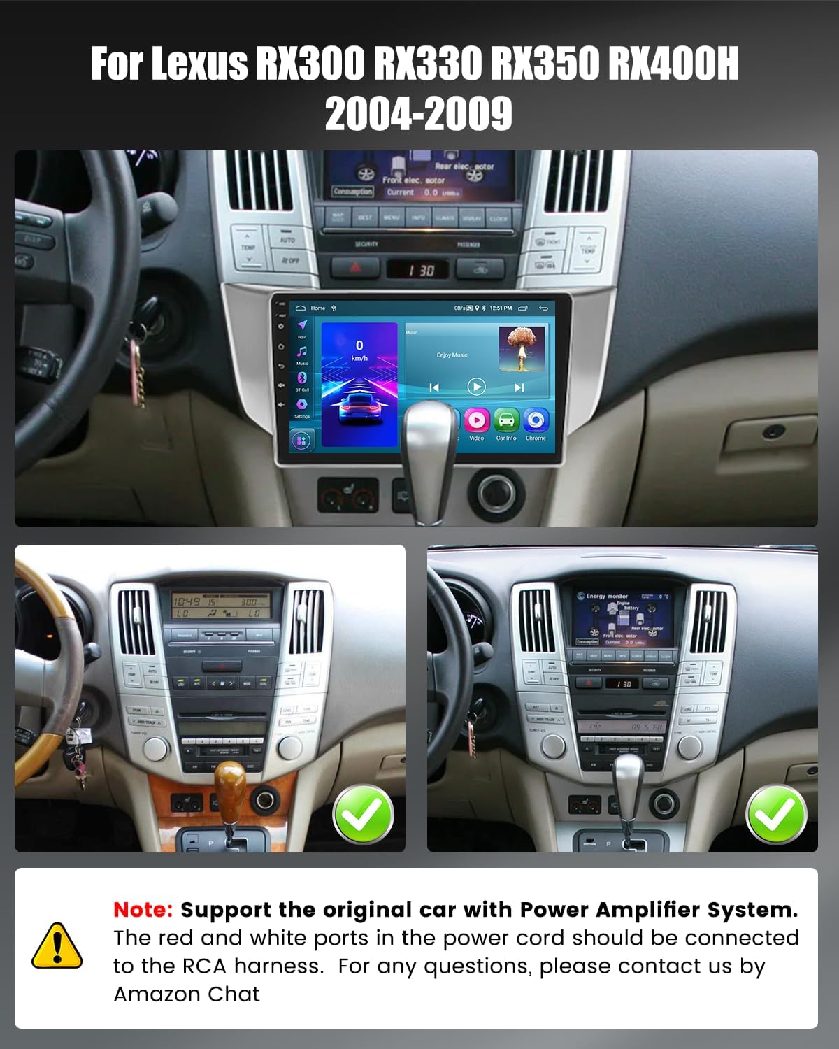 [DSP & EQ] 2+64G Car Radio for Lexus RX300 RX330 RX350 RX400H 2003-2009, 9'' Touch Screen for RX350 Car Stereo Wireless Carplay Android Auto GPS Navigation Bluetooth WiFi FM RDS + Backup Camera