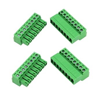 2 Set 8 Pin 3.5mm Pitch Screw Terminal Block Connector for 28-16AWG, Pluggable Quick Male and Female Connector-Phoenix Type Connector