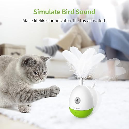 Miniatura 10 de PETGEEK Juguetes automáticos de ratón para gatos, juguetes interactivos para gatos de interior, juguetes eléctricos con detección inteligente para