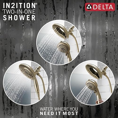 Miniatura 20 de Delta Grifo 5-Spray Touch-Clean In2ition 2-en-1 Cabezal de ducha de mano dual con manguera, bronce veneciano 58569-RB-PK Bronce