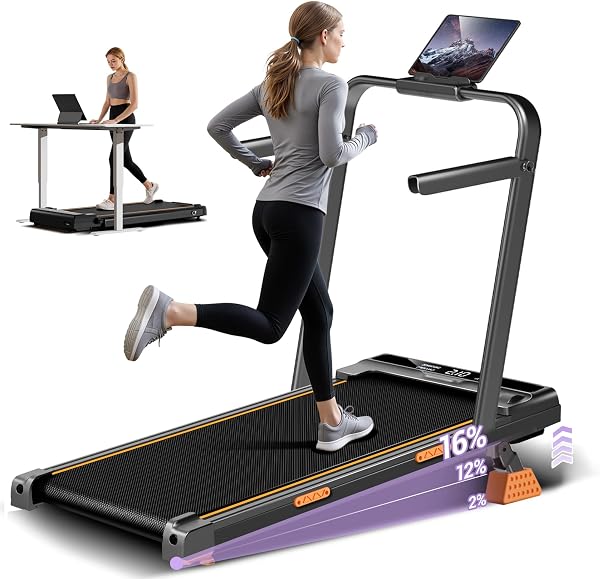 CURSOR FITNESS 16% Incline Walking Pad with Handles (X5F)
