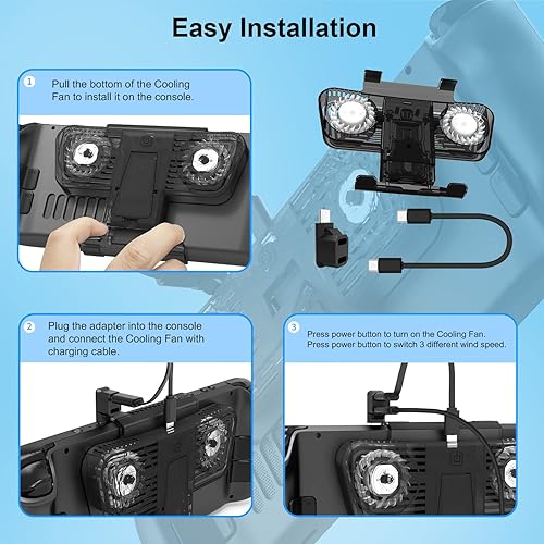 Miniatura 7 de Steam Deck Cooling Fan,Uxilep Portable Stand Dock and Dual Cooling Fan Compatible with Steam DeckNintendo SwitchOLED,Steam Deck Dock Cooler,Steam