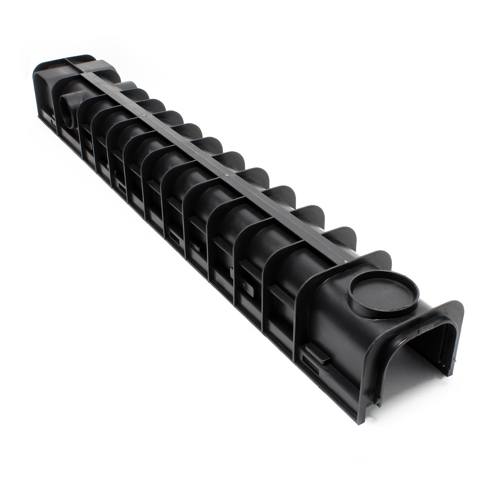 WilTec 6X Caniveau – 1000 x 140 x 115 mm – Capacité de Charge 12,5 t – avec Grille de recouvrement en Fonte – Drainage Eaux usées Rigole Évacuation Garage