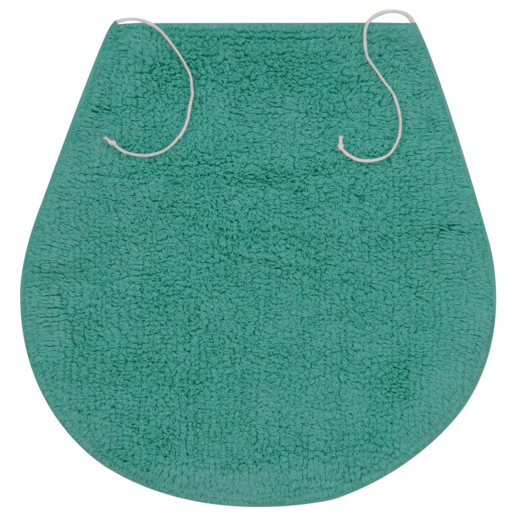 Lot de 3 tapis de bain en coton turquoise antidérapant lavable absorbant et séchage rapide pour salle de bain confort et sécurité