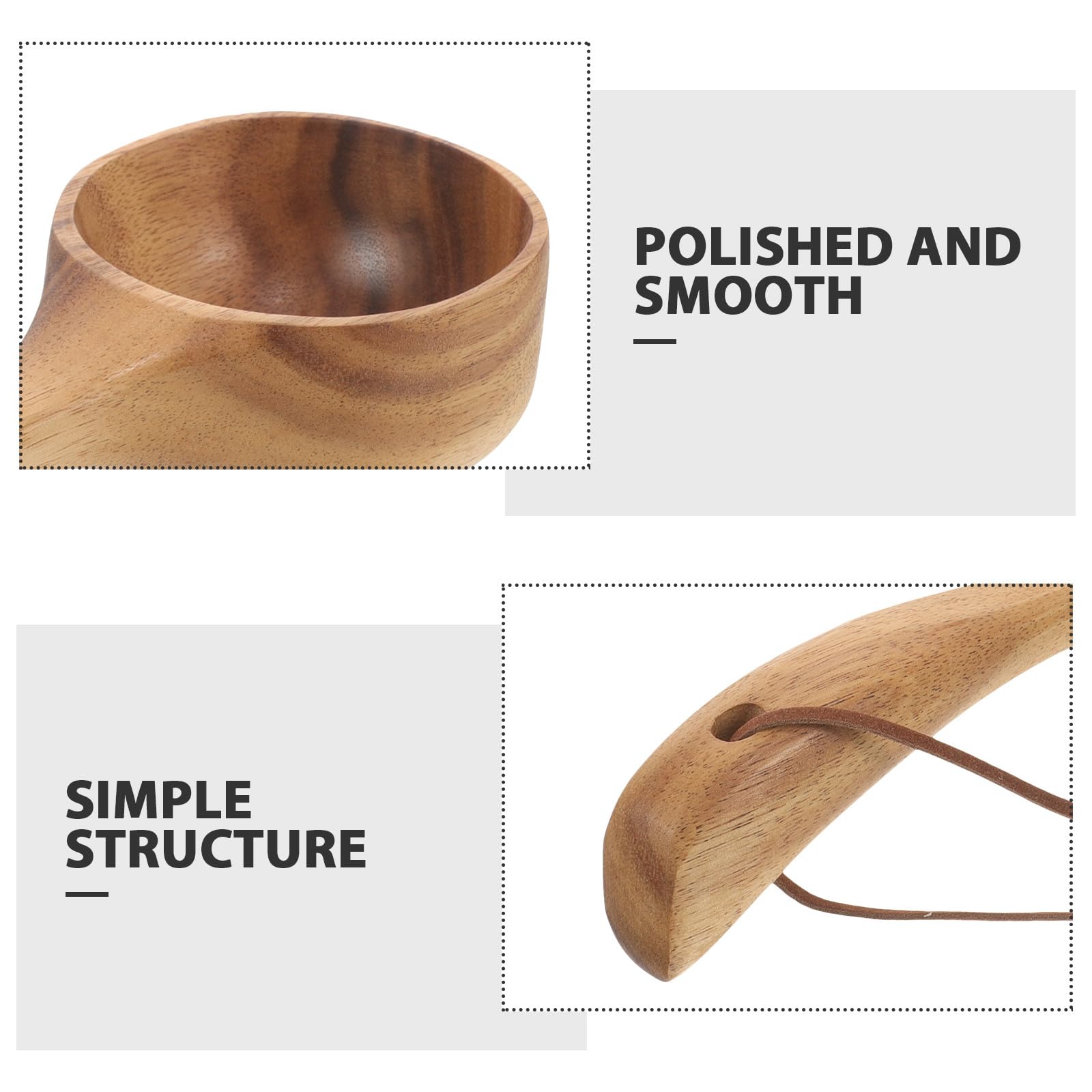 Cucharón de Agua para Baño de Madera Marrón Diseño Ergonómico y Práctico, Accesorio Adecuado para Sauna y Riego en Jardín