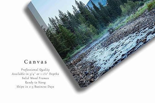 Miniatura 2 de Rocky Mountain Canvas Wall Art (Ready to Hang) Gallery Wrap of Pilot Peak Overlooking River at Sunrise Along Wyoming and Montana Border Nature