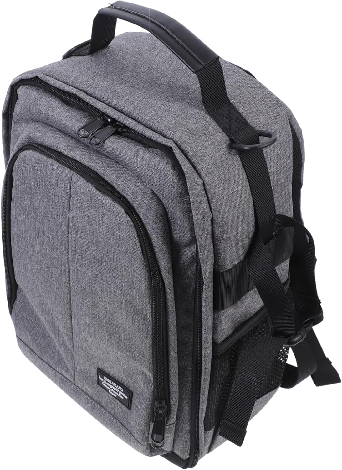 Zaino per fotocamera Hemobllo con spallacci regolabili Tasca laterale per treppiede, grigio scuro