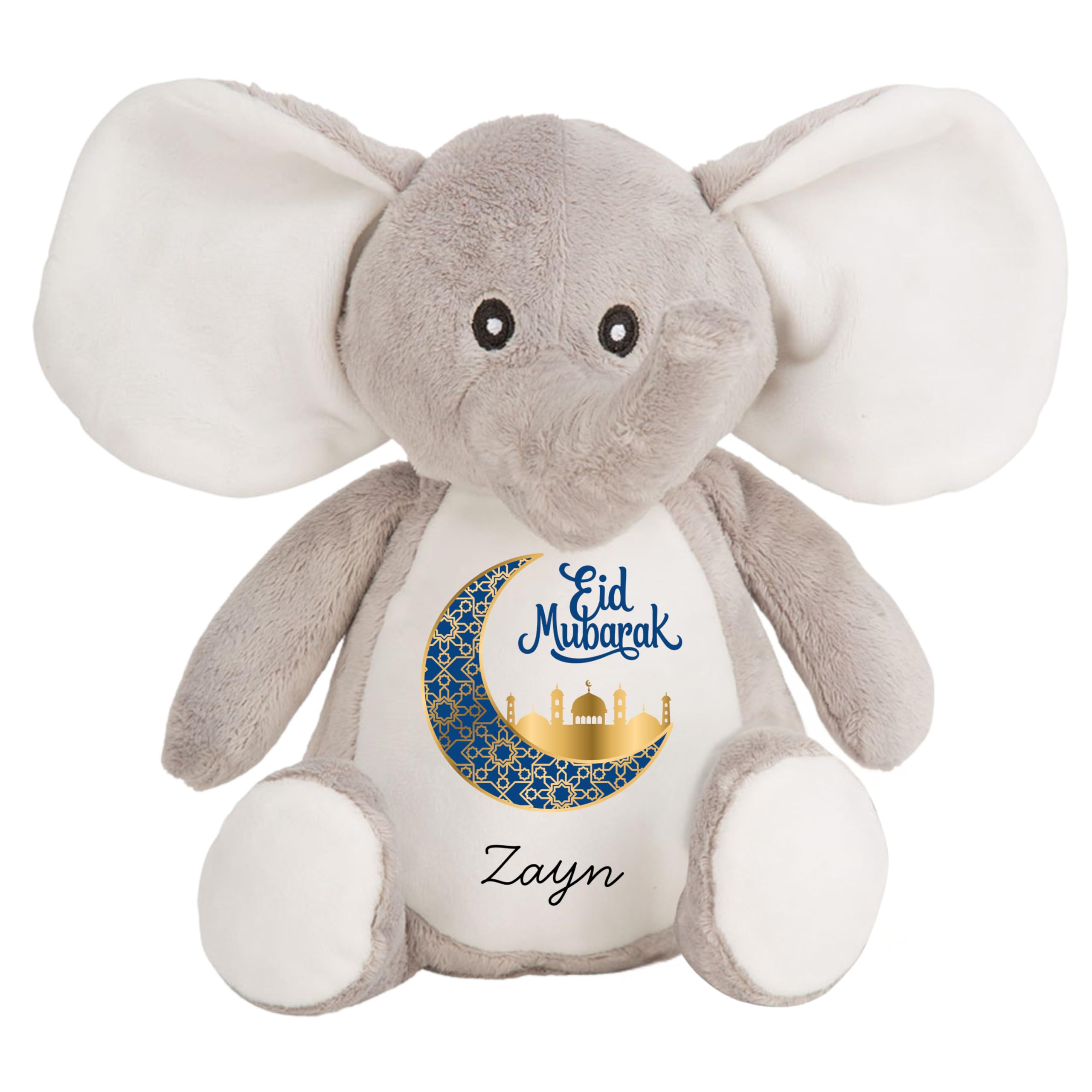 HotScamp Eid Gift Cuddly Toy - Personalised Eid Mubarak Blue Moon Customised Teddy Kids Plush Named Ramadan My First Muslim Islamic Baby Child Soft Plushie - Pink Teddy
