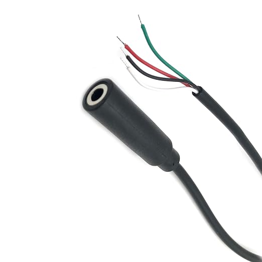 Cable de audio 3.5mm hembra a cable abierto 11.8 pulg x6 miniatura 2