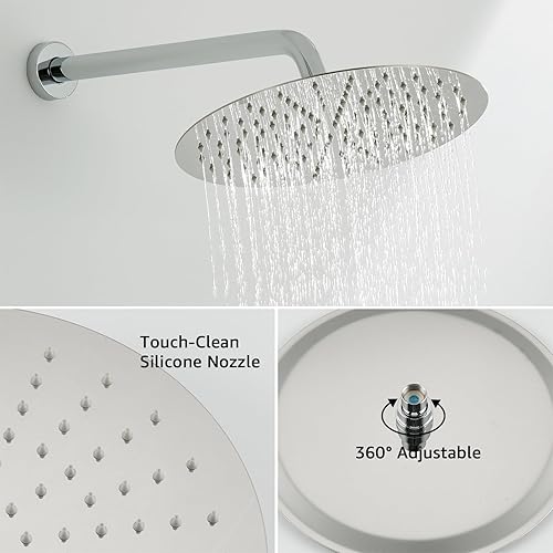 Miniatura 82 de IRIBER - Sistema de ducha de lluvia con cabezal de ducha fijo y de mano de alta presión cepillado níquel,Oro cepillado,Cromado,Oro rosa