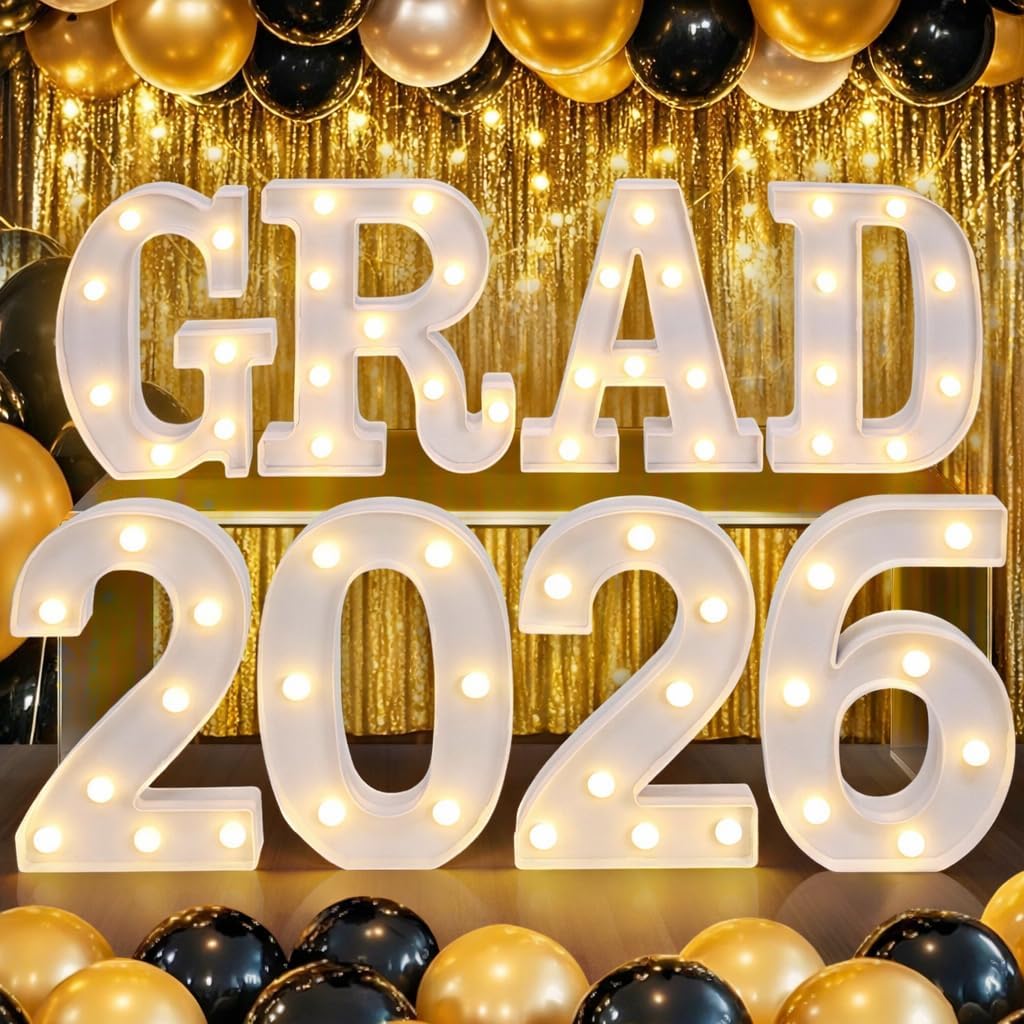 Decoraciones Graduación Letras LED GRAD 2026 miniatura 1
