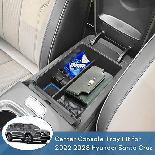 Miniatura 2 de POSAID Organizador de consola central para Hyundai Santa Cruz 2022 2023 2024, bandeja de reposabrazos de consola central para Hyundai Tucson NX4