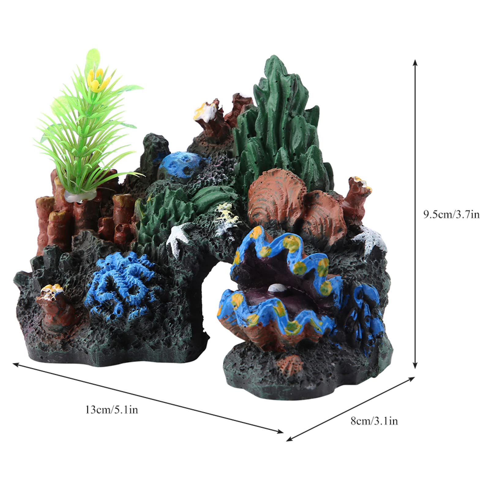 Decorazione per Acquario in Resina, Grotta Di Corallo Artificiale, Ornamentale Barriera Corallina, Decorazione Acquatica per Pesci, Per Salamoia Acqua Dolce