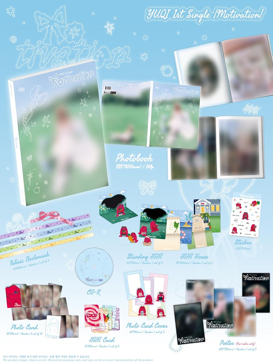 i-dle YUQI MOTIVATION 1st Single Album CD+PhotoBook+Bookmark+Standing Paper+Sticker+PhotoCard+Tracking Sealed