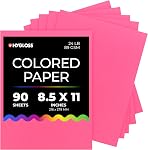 Hygloss Papier rouge coloré - 24 Lb, 89 GSM, Fade-résistant, sans acide, 8.5x11-Inch Lettre de taille couleur papier, 90 Feuilles