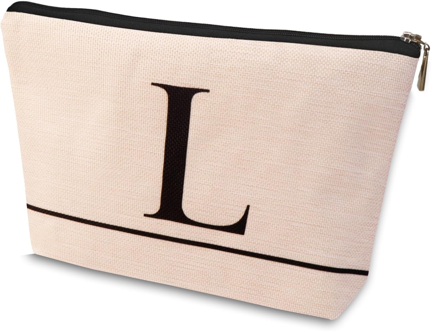 Personalized A-Z Initial Monogram Makeup Bag for Women - Small Travel Cosmetic Pouch, Bridesmaid Birthday Gift for Mom Sister Bride