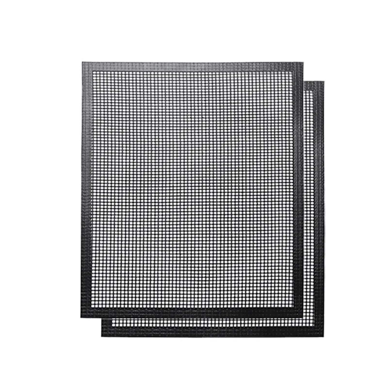 YXINAER BBQ Grill Mesh Heat-Resistant Silicone Baking Pan Mat Hollow Grid Grilling Mat Reusable Heat Resistance BBQ Baking Net 40x33CM BBQ Grill Mesh(2PCS)