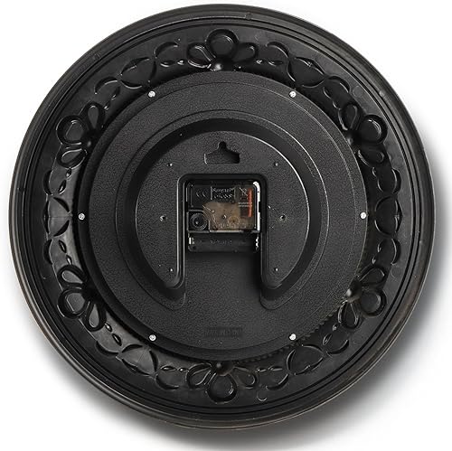 Miniatura 9 de Reloj de pared silencioso de plástico, relojes de pared grandes vintage de 13 pulgadas, reloj de baño redondo que funciona con pilas, relojes