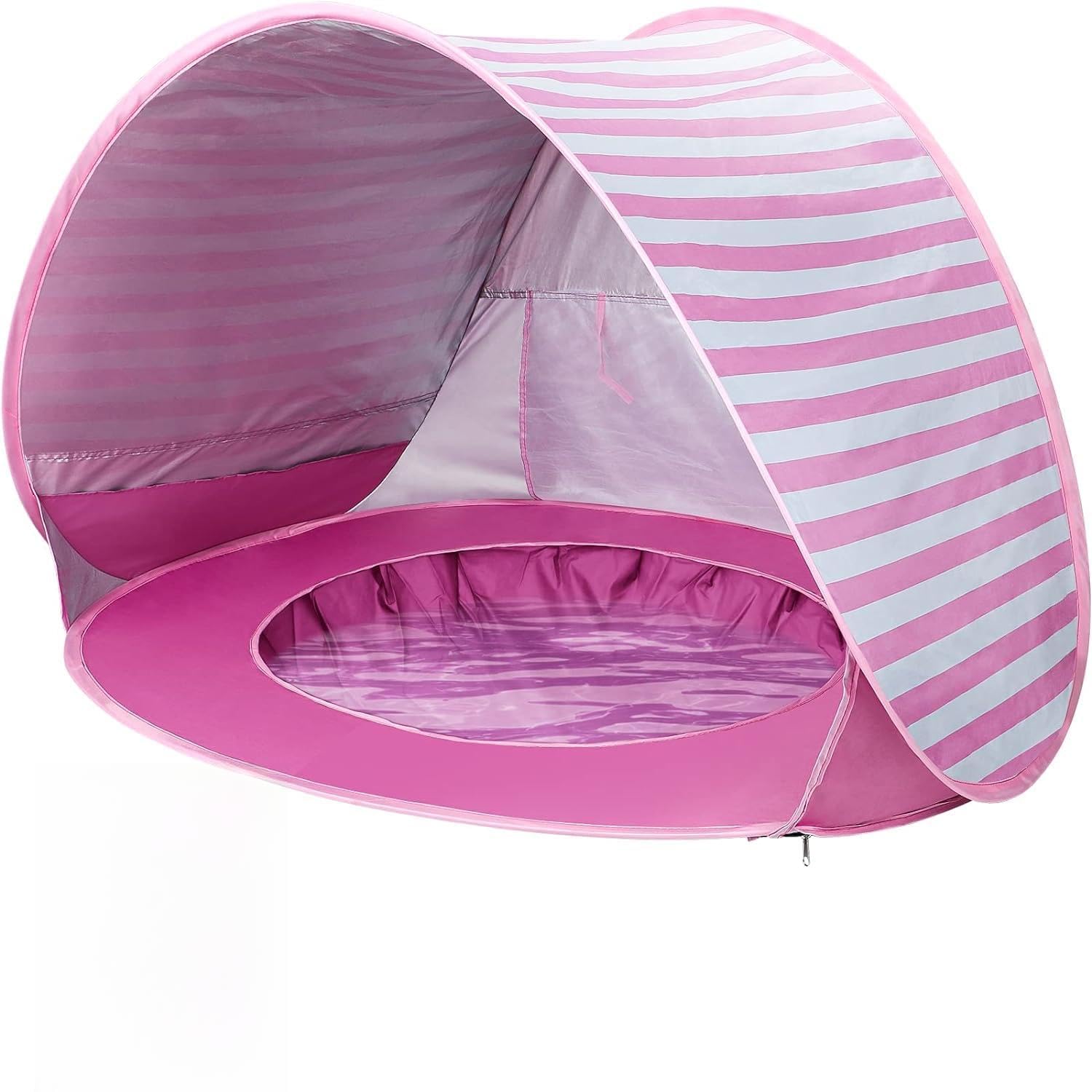 Strandmuschel Baby Pop Up Strandzelt, Baby Strand Zelt mit Mini Pool Tragbar Pop Up Baby Strandzelt UV-Schutz Sun Shelter für Kleinkinder Picknick Garten Strandmuschel