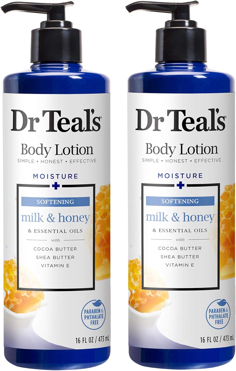 Dr Teal's Body Lotion Softening Milk & Honey 16 oz Pack of 2
