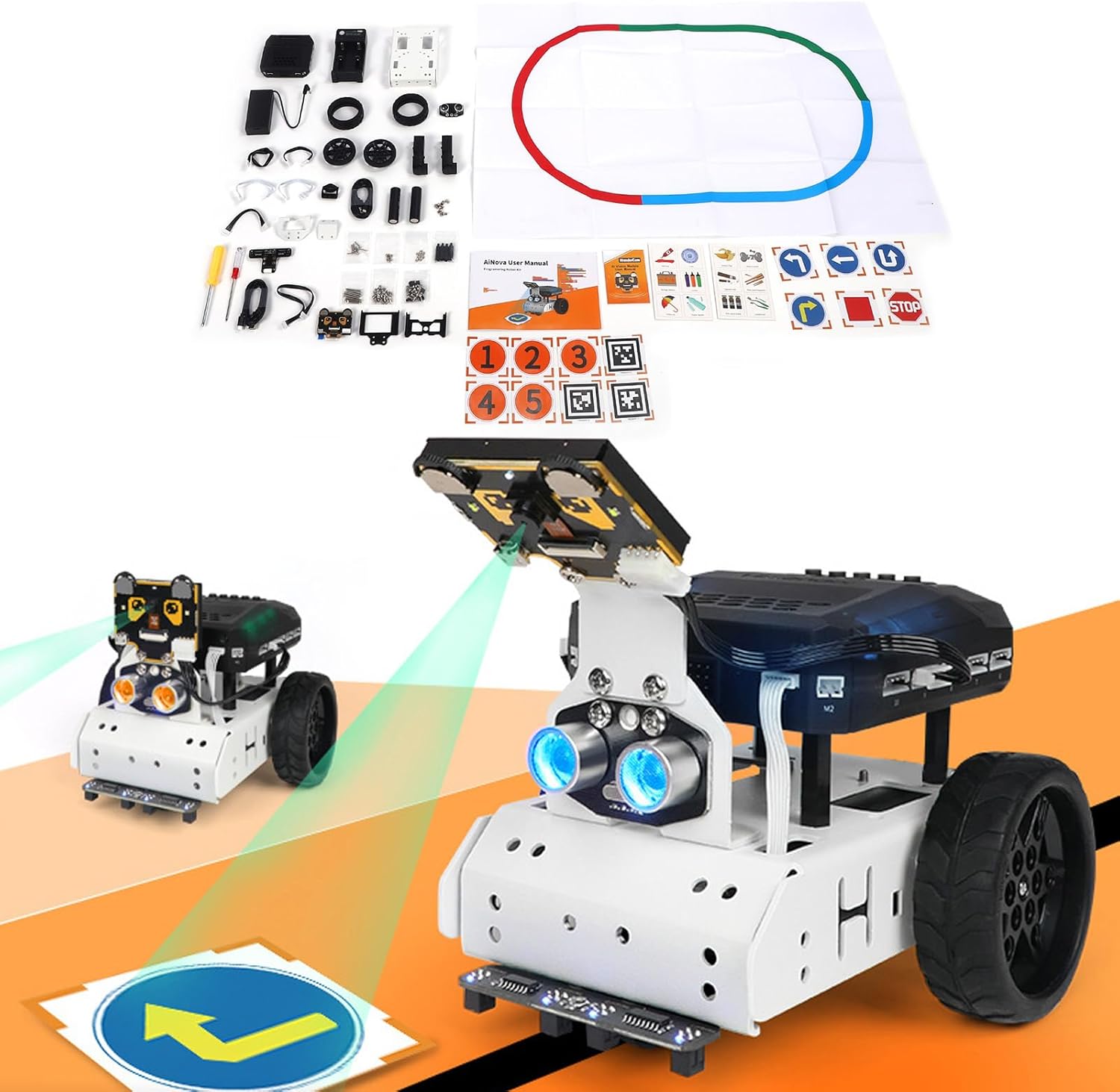 AI Vision Robot, Coding Robot Kit, Support Python Progamming Open Source, Smart Robotic Car, DIY Robot Kit, for 16+ Teens
