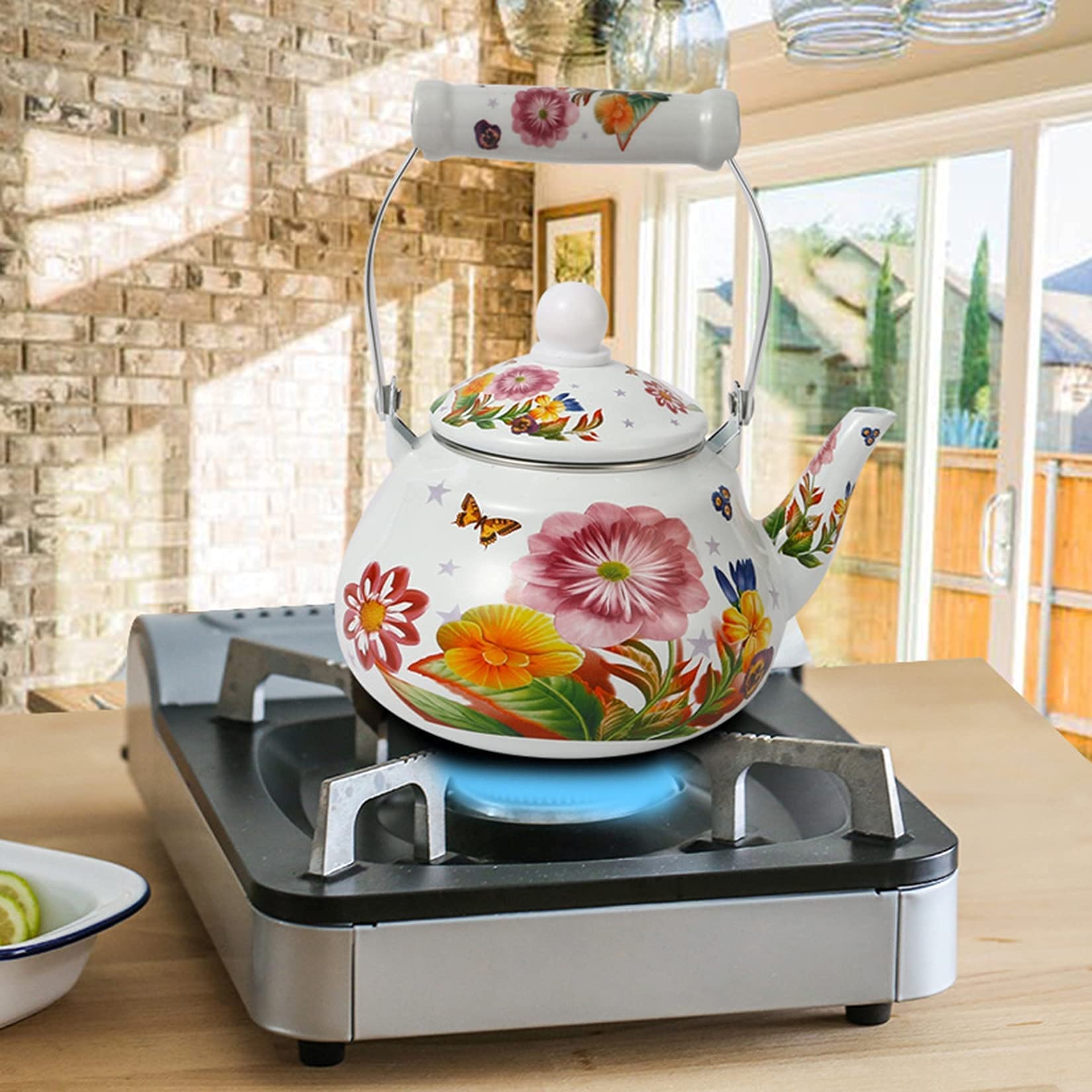 Bollitore Leggero Per Cucina Mikinona Bollitore Smalto Manico Antiscottatura Design Elegante Per Tè E Caffè Casa Ufficio O Viaggio Bollitore Retrò Per Induzione