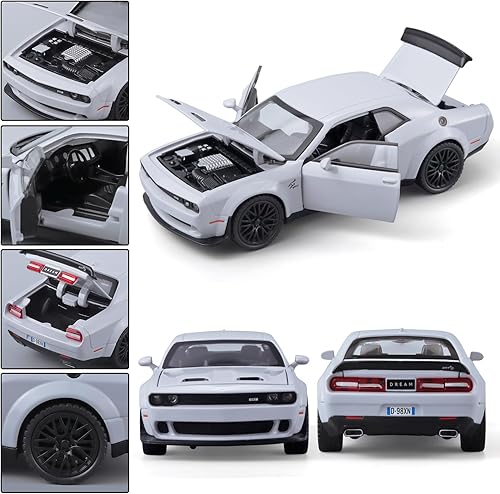 Miniatura 4 de Toy Cars for Kids 132 Challenger Hellcat Die Cast Metal Toy Cars,Pull Back Hellcat CarWith Light and Music Hellcat Toy Car Collectible Model
