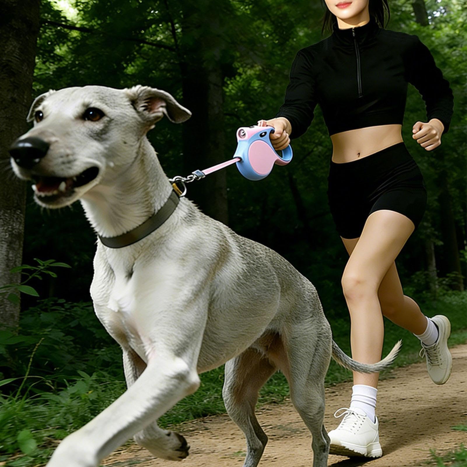 Guinzaglio Retrattile Lungo Corda da Passeggio per Cuccioli | Guinzaglio da Cuccioli con Blocco Rapido per Amanti degli Animali, Addestratori, Parchi, Città, Strade, Aperti, Escursioni