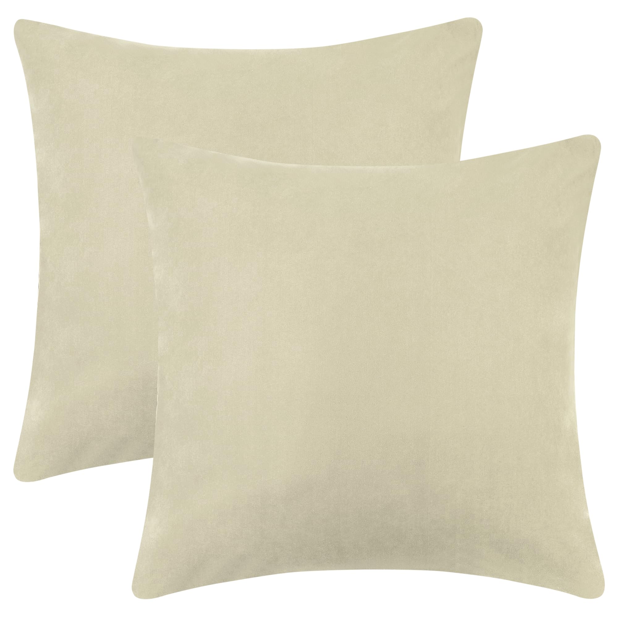 Uxcell 1 Pair Solid Color Pillowcases with Hidden Zipper for Bed, Sofa, Chair and Couch Beige 40 x 40 Cm