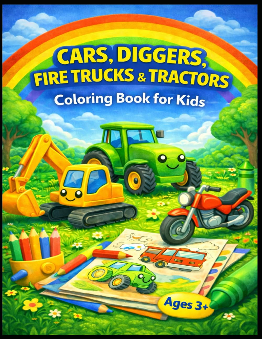 CARS EXCAVATORS FIRE TRUCKS & TRACTORS