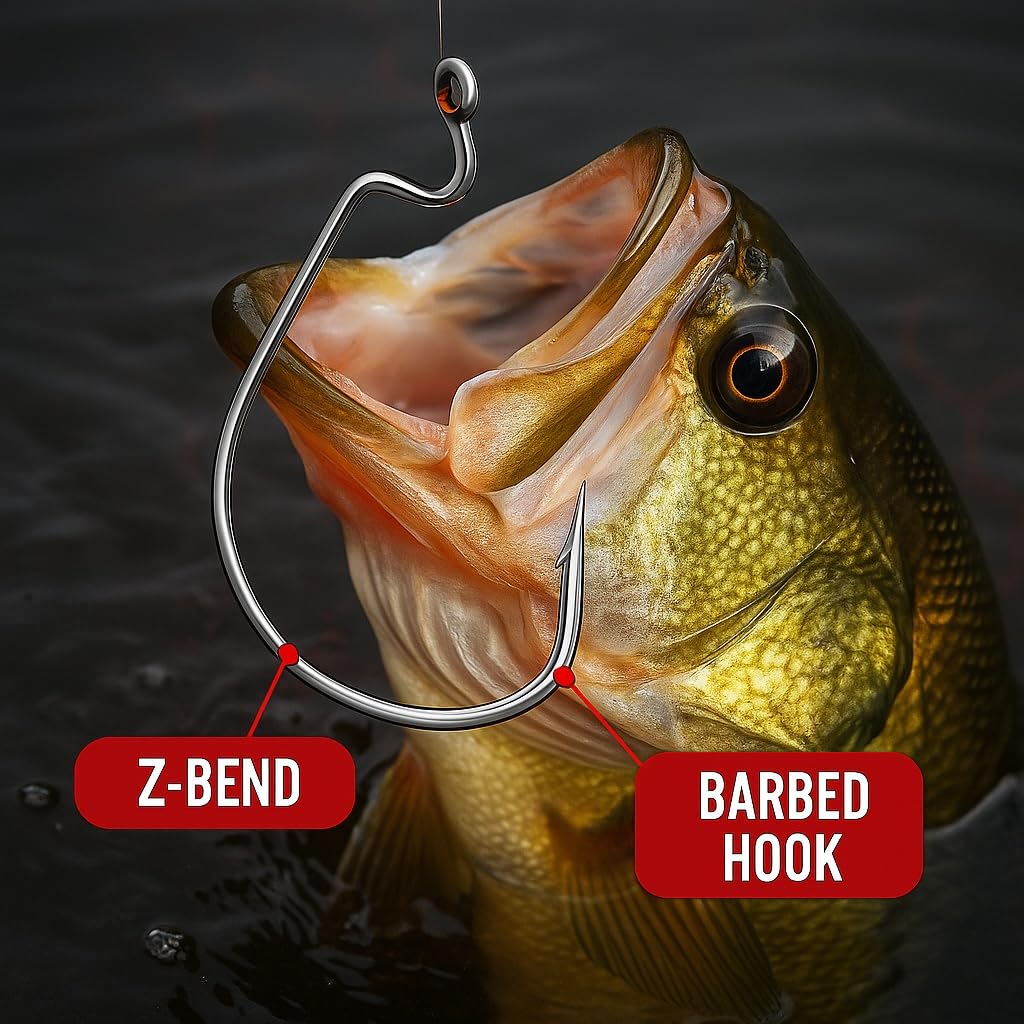 best worm fishing hooks Amazon.com : Worm Hooks for Bass Fishing- Texas Rig