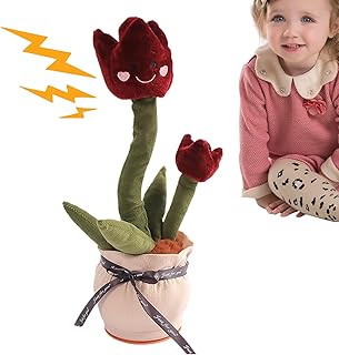 Juguete de baile, juguete que habla - Lindo retorcimiento cantando flores de rosas,Cargo divertido USB Juguete interactivo eléctrico para niñas para niños, actividades de aprendizaje para niños pequeñ
