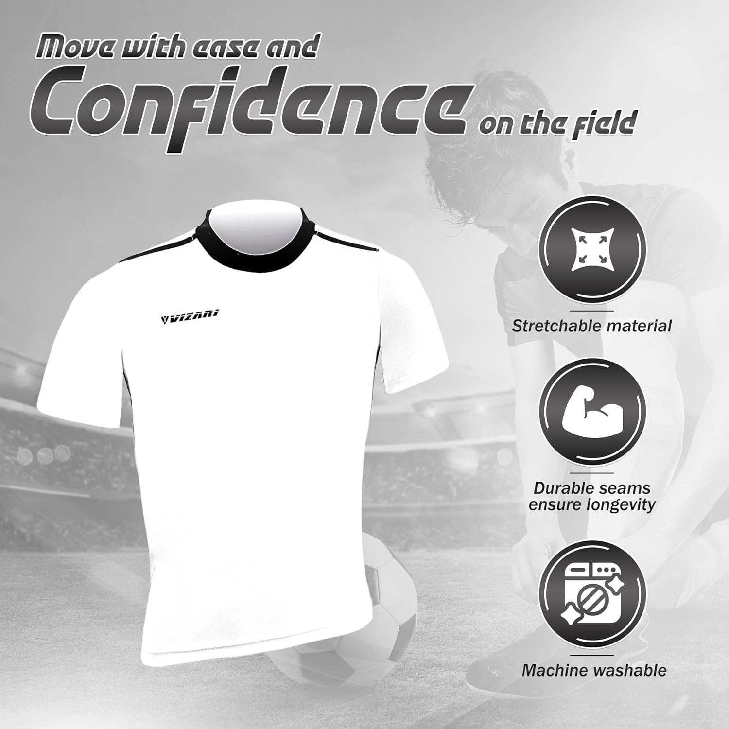 Vizari Velez Jersey for Men and Women | 100% Polyester Adult Soccer Goalie Jersey for Exceptional Performance White