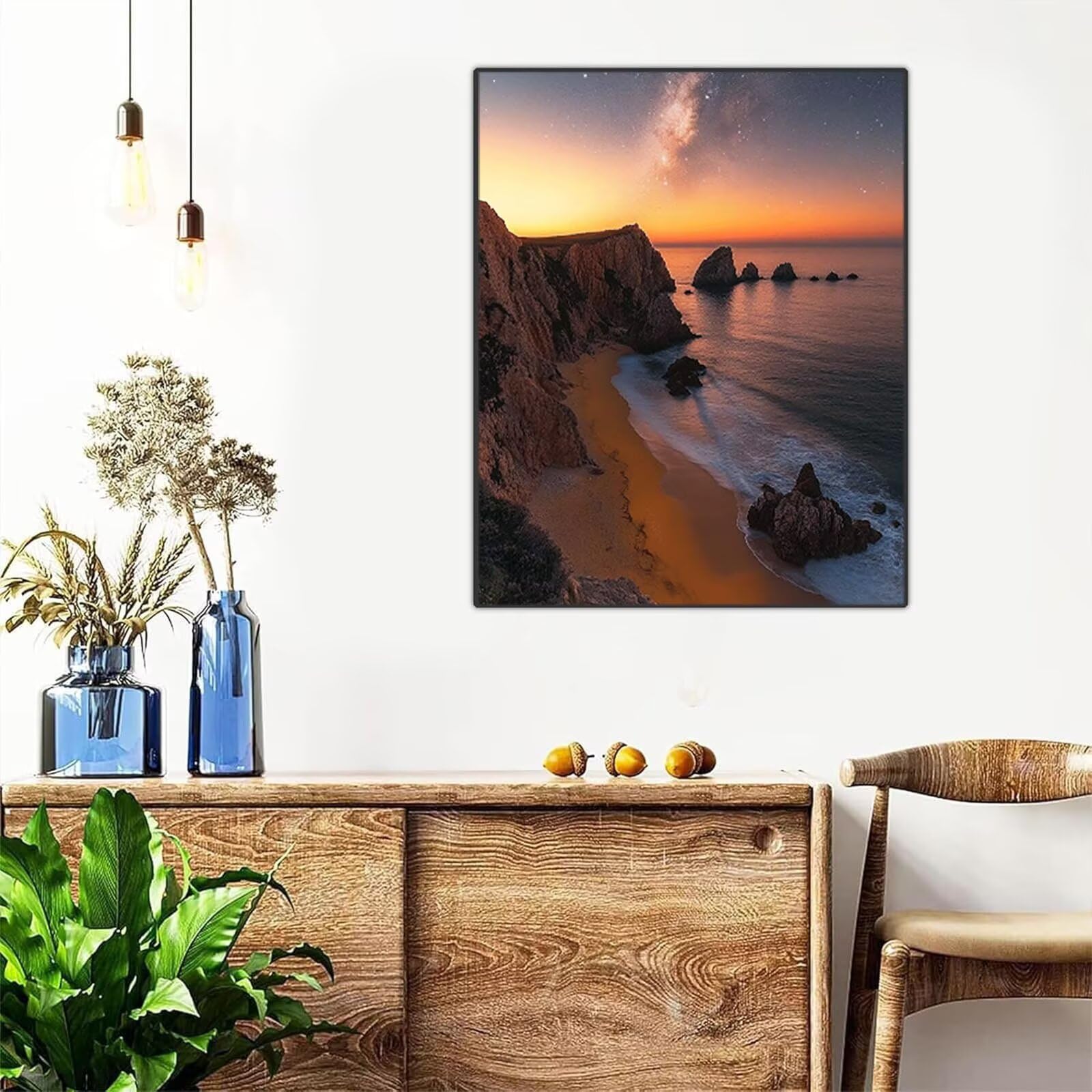 Diamond Painting Vista Mare Dipingere con i Numerii 135x100cm ZXSH10017 | Tela per Dipingere Diamantini Punto Croce Cielo Stellato Quadro Moderno Soggiorno Desktop Decorazioni Casa Regalo Donna