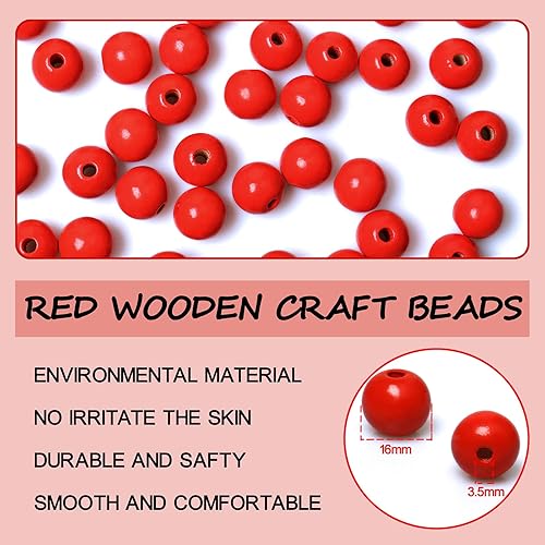 Miniatura 176 de Cuentas de madera redondas blancas de 0.394 in, 300 cuentas sueltas pintadas con espaciadores suaves para manualidades, collares y pulseras