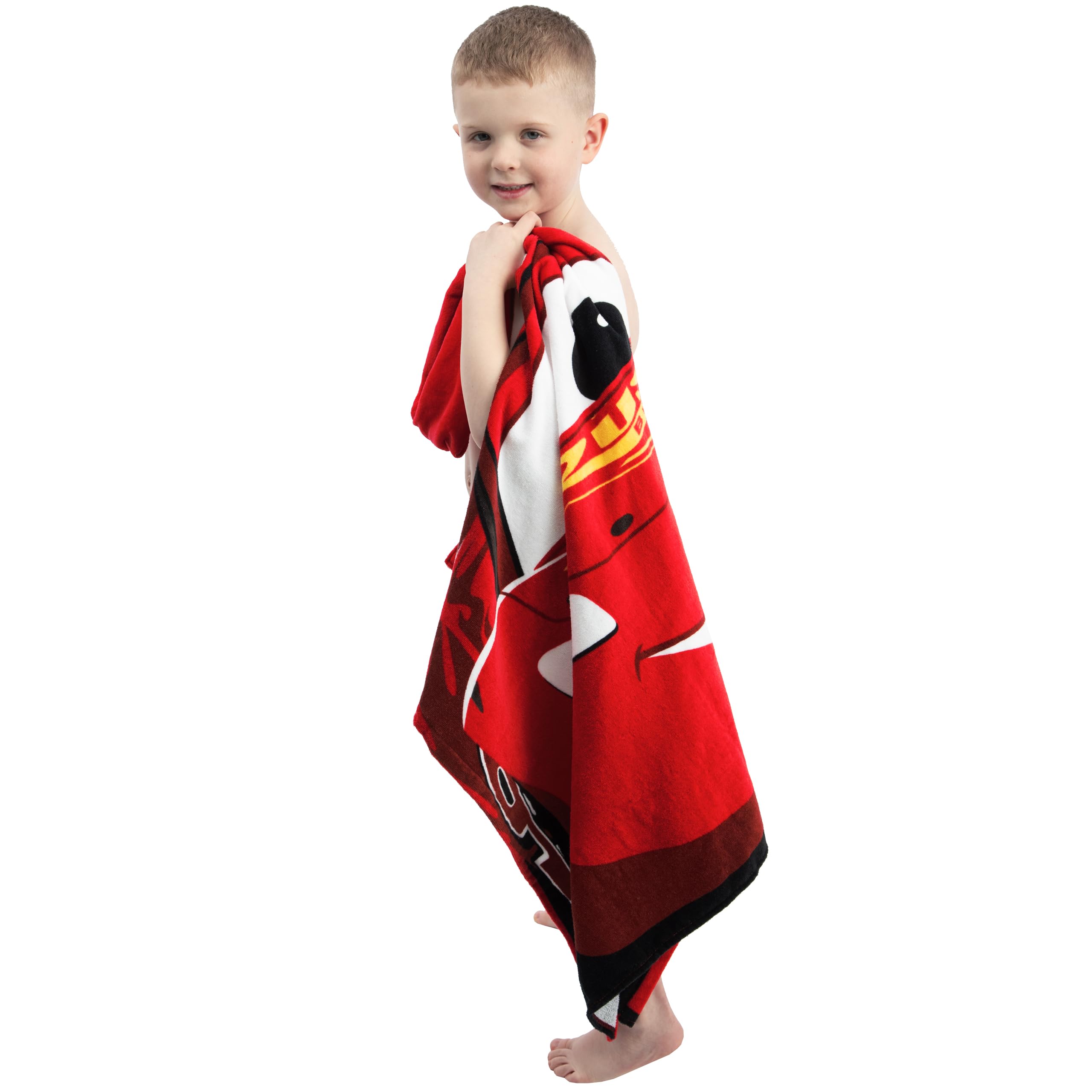 Disney Cars Boys Towel, Lightning McQueen Swimming Towel for The Pool, Wearable Beach Towels, Wrap Bath Towels, Red One Size - 4