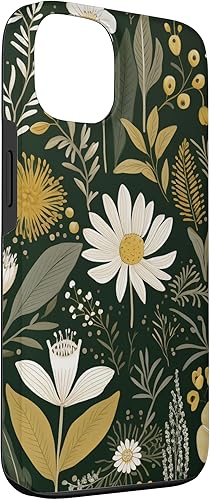 Vista 15 de Funda botánica retro para iPhone 11 Pro Max con diseño botánico bohemio y verde oliva